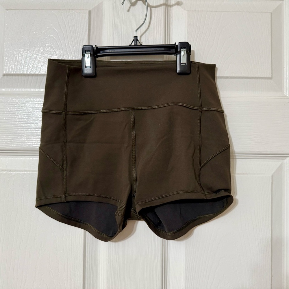 Lululemon Athletica Green Shorts High-Waisted Performance
